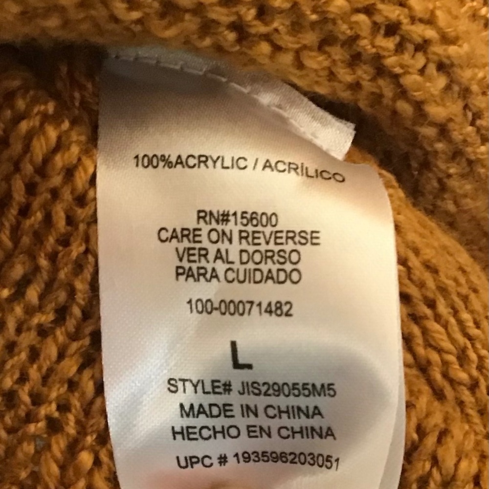 Jolt Women’s Gold V-Neck Sweater Side Ties Size Large - Picture 6 of 7